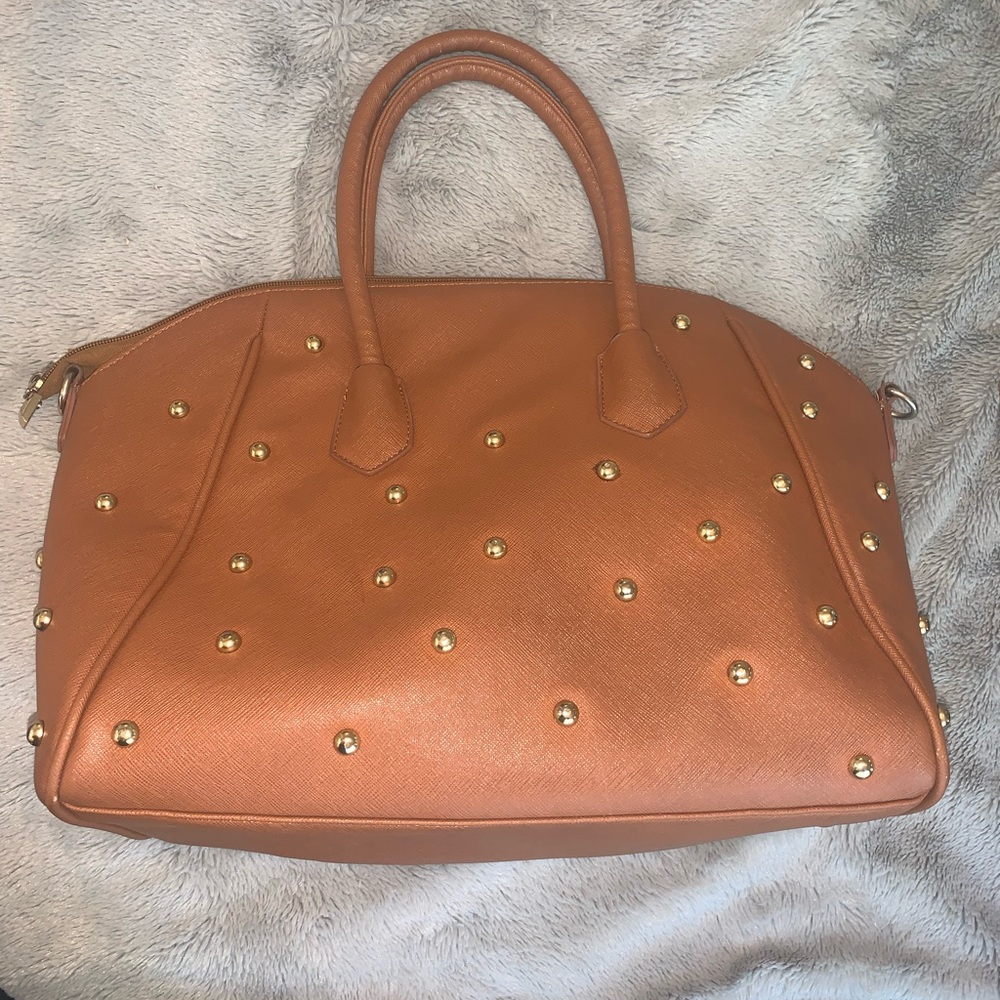 Brown & Gold Stud Bag